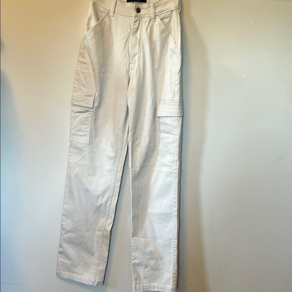 Hollister cargo pant relaxed fit cotton blend ultra high rise dad pant size 00L - Picture 1 of 6